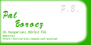 pal borocz business card